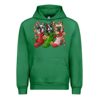 Emerald french bulldog with christmas socks Urban Hoodie - FaDigitalArtStudio