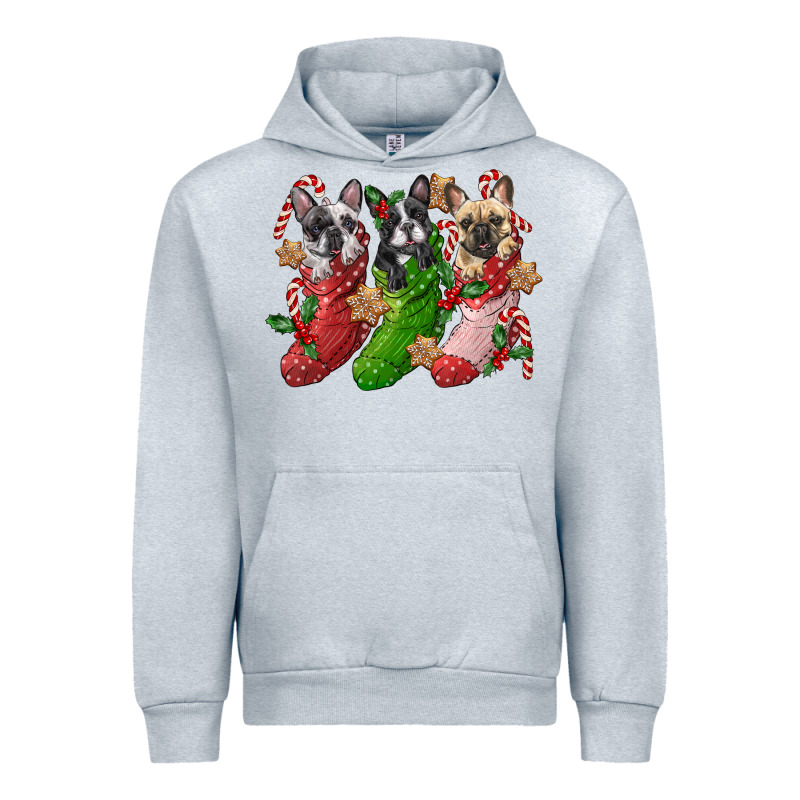 French Bulldog With Christmas Socks Urban Hoodie by FaDigitalArtStudio | Teevron