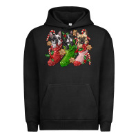 Pigment Black french bulldog with christmas socks Urban Hoodie - FaDigitalArtStudio