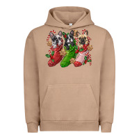 Pigment Burro french bulldog with christmas socks Urban Hoodie - FaDigitalArtStudio