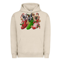 Pigment French Oak french bulldog with christmas socks Urban Hoodie - FaDigitalArtStudio