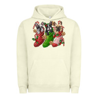 Pigment Pistachio french bulldog with christmas socks Urban Hoodie - FaDigitalArtStudio