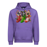 Tulip french bulldog with christmas socks Urban Hoodie - FaDigitalArtStudio