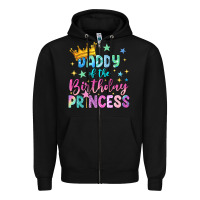 Black daddy of the birthday princess Zipper Hoodie - NancyCooperArtShop