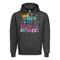 Charcoal Heather daddy of the birthday princess Zipper Hoodie - NancyCooperArtShop