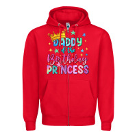 Red daddy of the birthday princess Zipper Hoodie - NancyCooperArtShop
