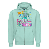 Seafoam daddy of the birthday princess Zipper Hoodie - NancyCooperArtShop