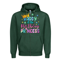 Sports Green daddy of the birthday princess Zipper Hoodie - NancyCooperArtShop