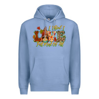 Colony Blue i think i love fall most of all Premium Hoodie - CowGirlArtShop