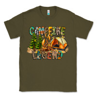 Army Green Campfire Legend Classic Tee - CowhideDigitalArt
