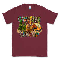 Burgundy Campfire Legend Classic Tee - CowhideDigitalArt