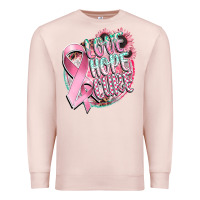 Pale Pink love hope cure Premium Sweatshirt - CowGirlArtShop