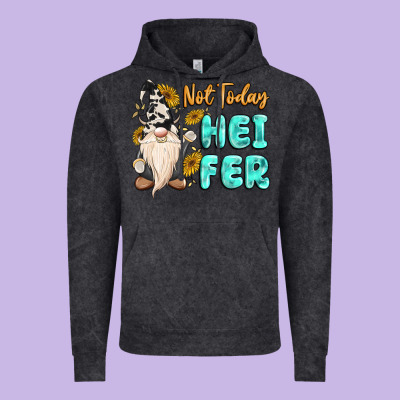 Not Today Heifer Cow Gnome Vintage Hoodie Designed By Maliassmallbusiness