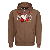 Chestnut Baseball Mom Zipper Hoodie - NancyCooperArtShop