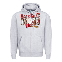 Heather Grey Baseball Mom Zipper Hoodie - NancyCooperArtShop