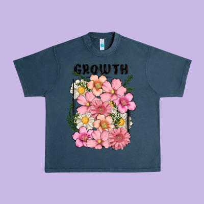 Growth Flower Urban Heavy Tee Designed By Maliassmallbusiness