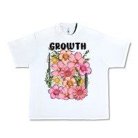 White growth flower Urban Heavy Tee - MaliasSmallBusiness