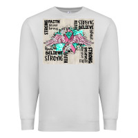 Dove Grey cancer ribbon with angel wings Premium Sweatshirt - CowGirlArtShop