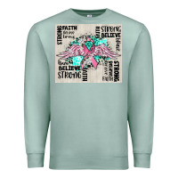 Seafoam cancer ribbon with angel wings Premium Sweatshirt - CowGirlArtShop