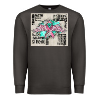 Smoke cancer ribbon with angel wings Premium Sweatshirt - CowGirlArtShop