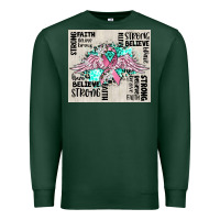 Sports Green cancer ribbon with angel wings Premium Sweatshirt - CowGirlArtShop