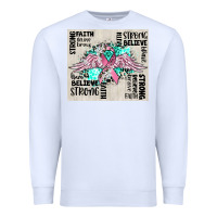 White cancer ribbon with angel wings Premium Sweatshirt - CowGirlArtShop