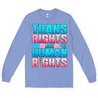 Colony Blue Trans Rights Are Human Rights Long Sleeve Tee - BundleAndBundleShop