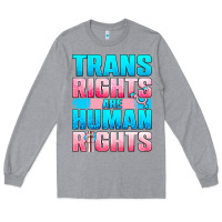 Heather Grey Trans Rights Are Human Rights Long Sleeve Tee - BundleAndBundleShop