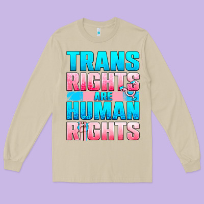Trans Rights Are Human Rights Long Sleeve Tee Designed By Bundleandbundleshop