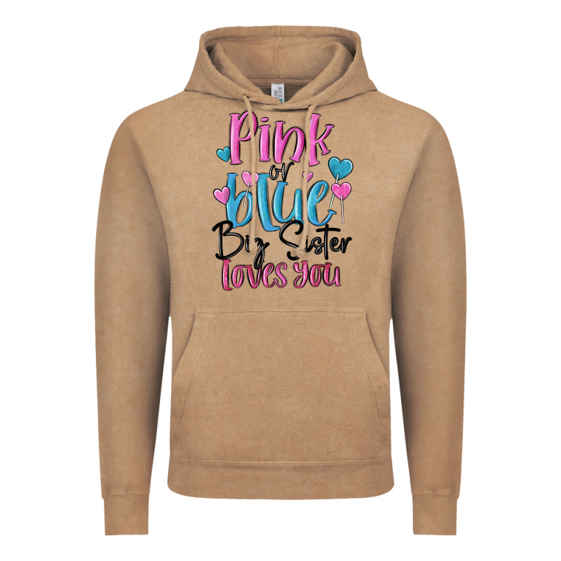 Pink Or Blue Big Sister Loves You Vintage Hoodie by MaliasSmallBusiness | Teevron