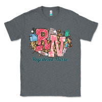 Charcoal Heather rn registered nurse western Classic Tee - NancyCooperArtShop