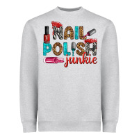Heather Grey nail polish junkie bbs Heavyweight Sweatshirt - BundleAndBundleShop