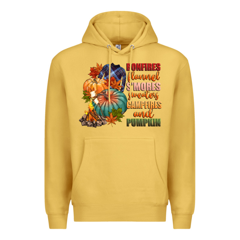 Bonfires Flannels Smores Campfires And Pu Premium Hoodie by CowGirlArtShop | Teevron