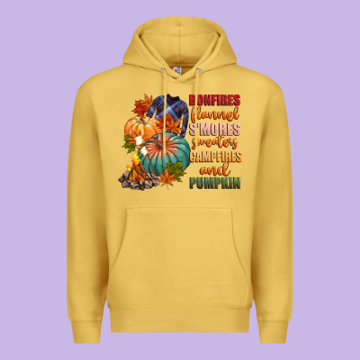 Bonfires Flannels Smores Campfires And Pu Premium Hoodie Designed By Cowgirlartshop