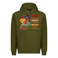 Army Green bonfires flannels smores campfires and pu Premium Hoodie - CowGirlArtShop