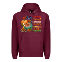 Burgundy bonfires flannels smores campfires and pu Premium Hoodie - CowGirlArtShop