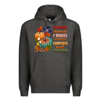 Charcoal Heather bonfires flannels smores campfires and pu Premium Hoodie - CowGirlArtShop