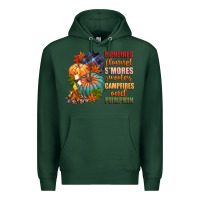 Sports Green bonfires flannels smores campfires and pu Premium Hoodie - CowGirlArtShop