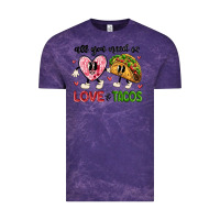 Cloud Purple all you need is love and tacos Vintage Tee - MaliasSmallBusiness