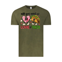 Vintage Olive all you need is love and tacos Vintage Tee - MaliasSmallBusiness