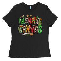 Black christmas texas western Ladies Tee - AdoDesignShop