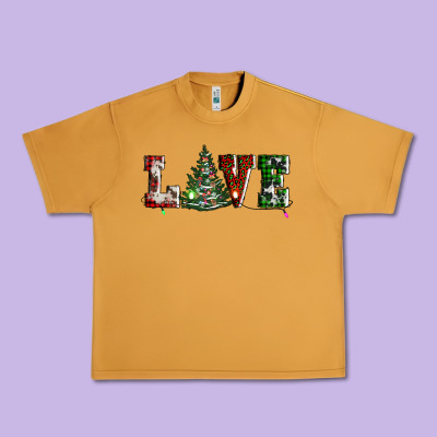 Love Christmas Tree Urban Heavy Tee Designed By Adodesignshop