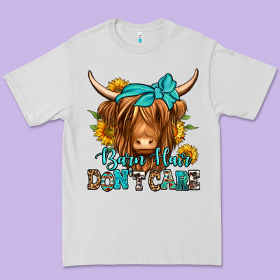 Barn Hair Don't Care Long Haired Cow Premium Tee Designed By Jasminsmagicworld