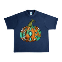 Navy Western cowhide turquoise pumpkin Urban Heavy Tee - NancyCooperArtShop