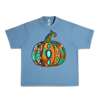 Pebble Blue Western cowhide turquoise pumpkin Urban Heavy Tee - NancyCooperArtShop