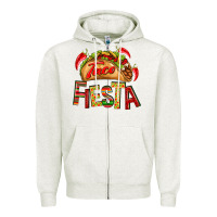 Oatmeal Heather Taco Fiesta Zipper Hoodie - texasbilliewilder