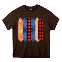 Chocolate Brown Western Farm Life Pattern Brush Stroke Heavy Core Tee - Bettercallsaul
