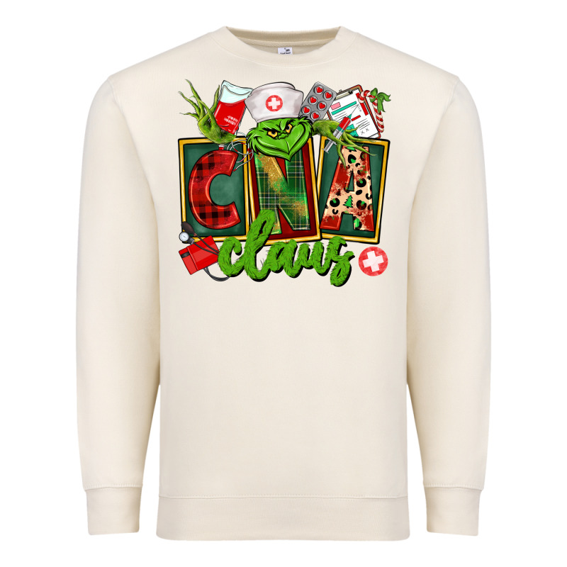 Cna  Certified Nursing Assistant Claus Premium Sweatshirt by CowGirlArtShop | Teevron