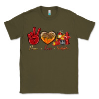 Army Green peace love firefighter Classic Tee - NancyCooperArtShop