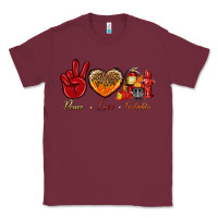 Burgundy peace love firefighter Classic Tee - NancyCooperArtShop